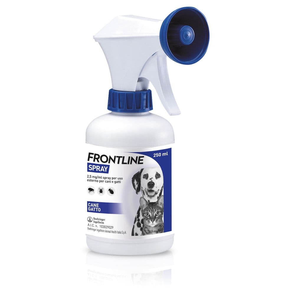 Frontline Spray 250ml, Protegge Cani, Gatti e Cuccioli Da Pulci, Zecche E Pidocchi