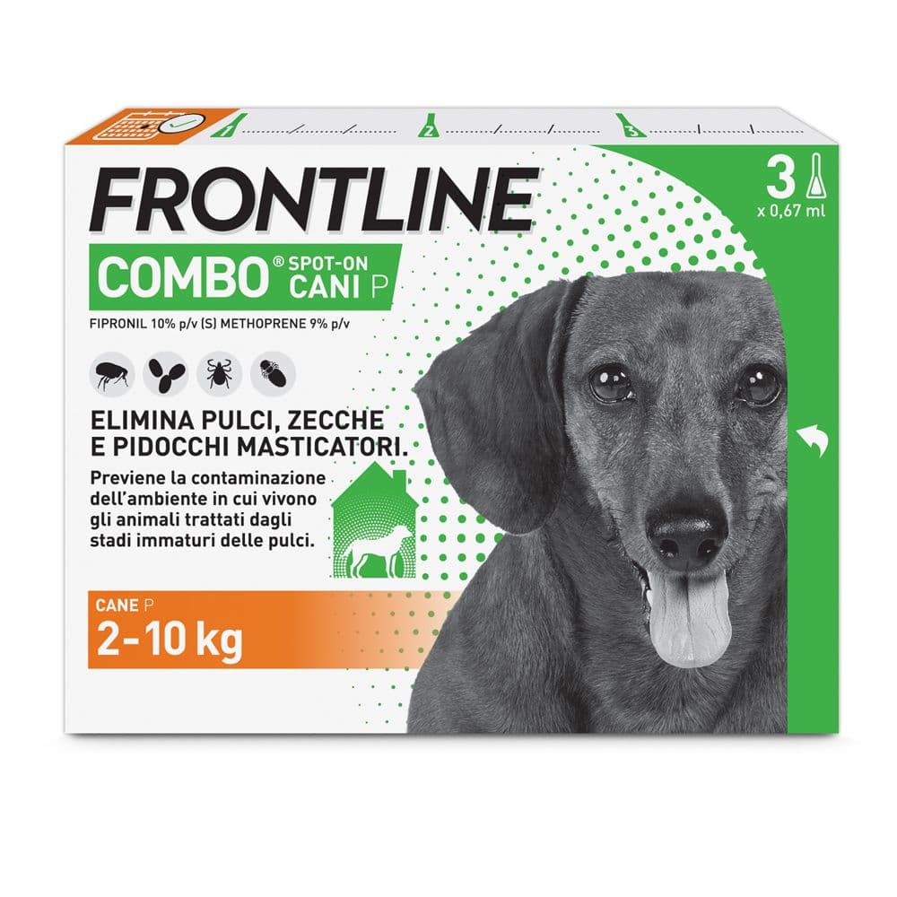 Frontline Combo Cani x3 Pipette, Antiparassitario per Cani (2-10Kg) Contro Pulci, Zecche E Pidocchi