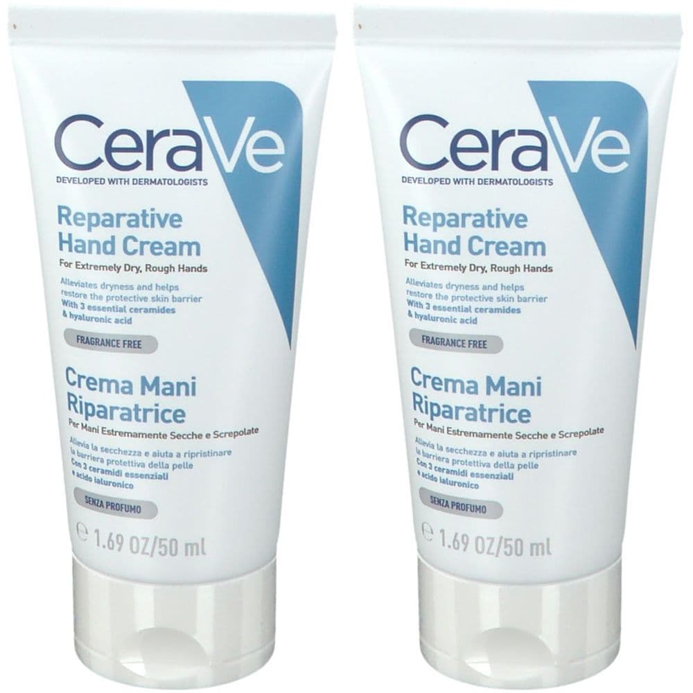 CeraVe Crema Mani Riparatrice  Idratazione Intensa con acido ialuronico