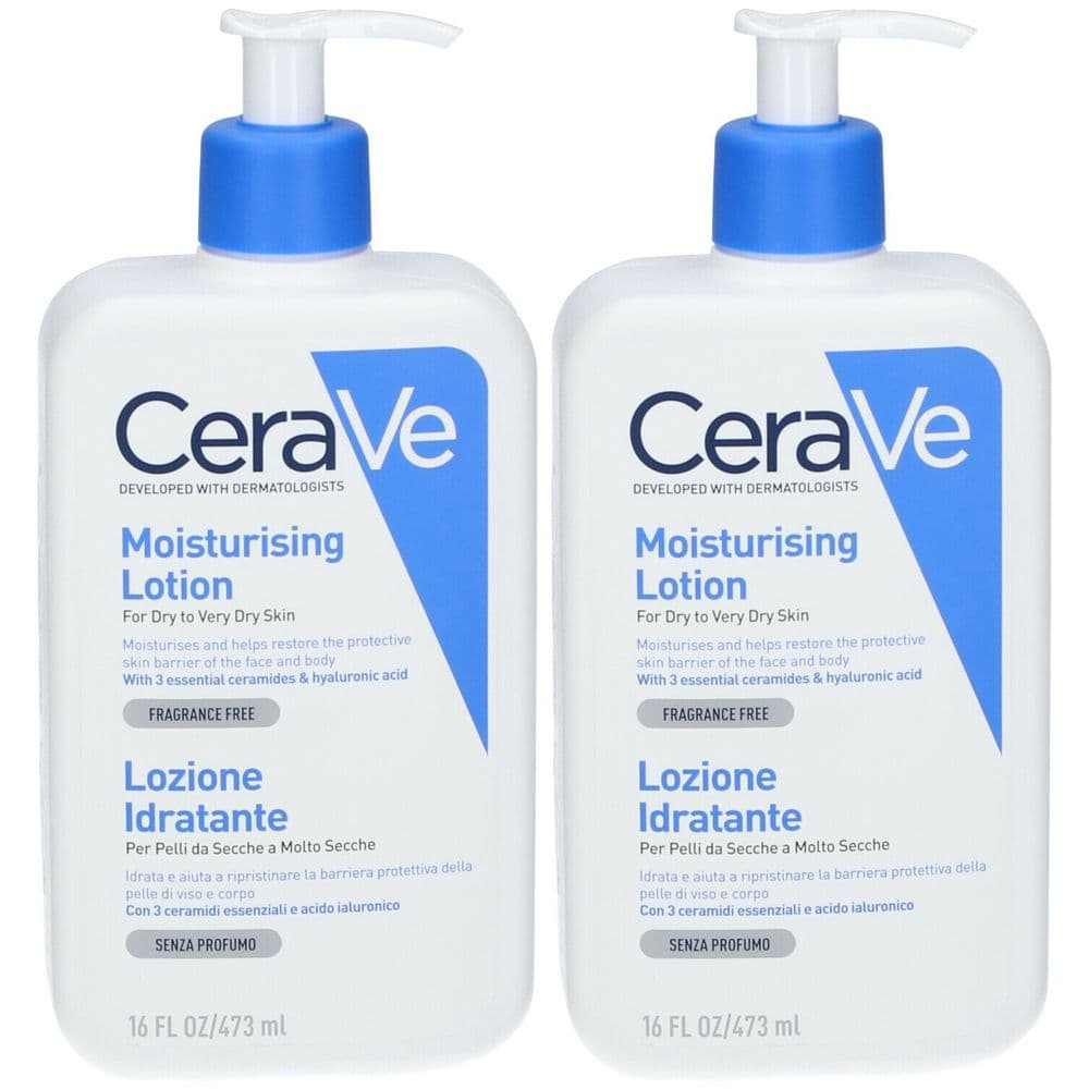 CeraVe Lozione Idratante Corpo Per pelli da secche a molto secche per il corpo e il viso, 473 ml