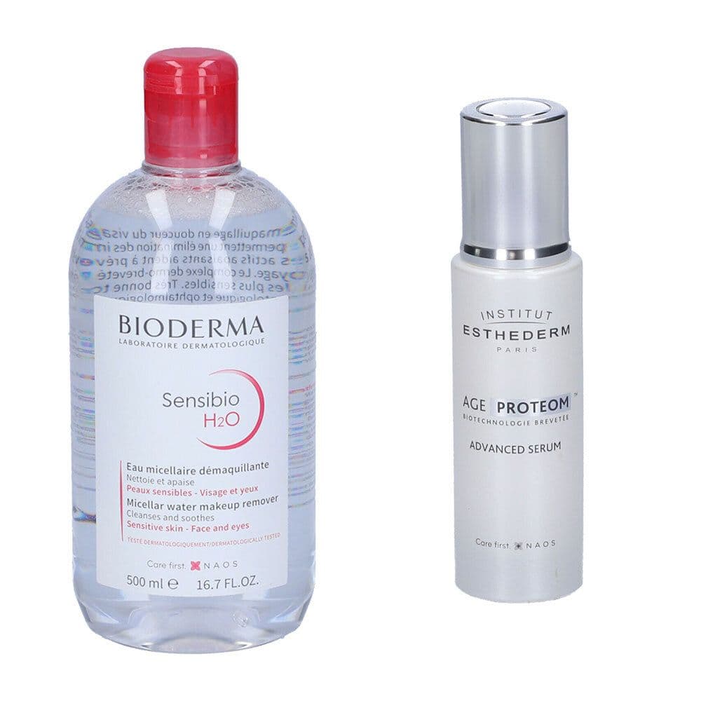Bioderma Sensibio H2O Acqua Micellare Struccante + Institut Esthederm Age Proteom Siero Avanzato