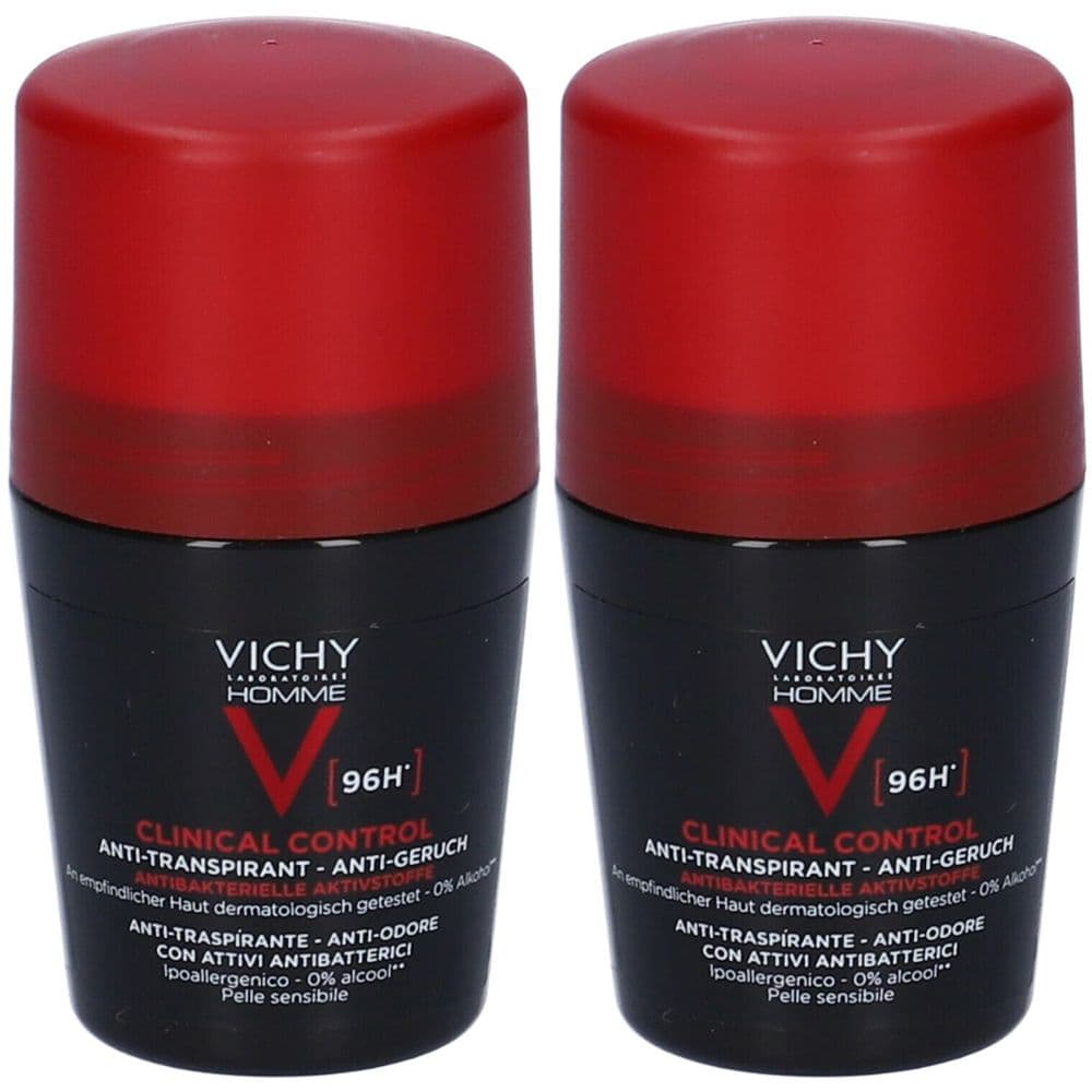 Vichy Homme Clinical Control Deodorante Roll -On 96H Anti -Traspirante No Alcool.  Ipoallergenico. Anti -Batterico. 50 ml
