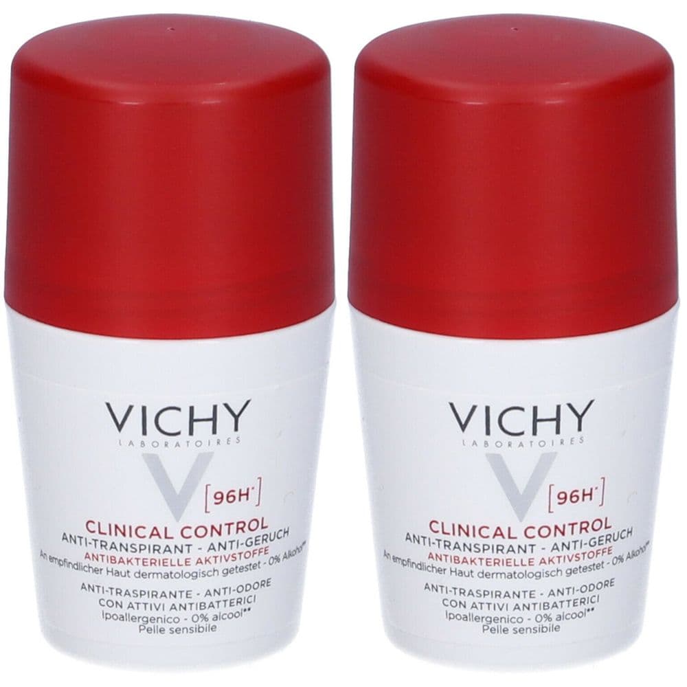 Vichy Deodorante Clinical Control 96H Anti -Traspirante. No Alcool. Anti -Batterico. Ipoallergenico. Pelli Sensibili. Anti -Odore. 50 ml