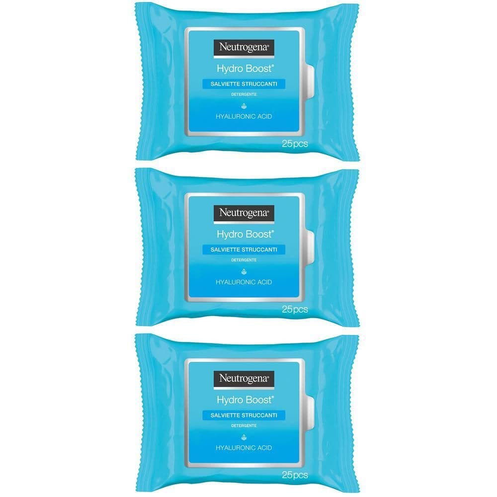Neutrogena Hydro Boost Salviette Struccanti Idratanti, Acido Ialuronico