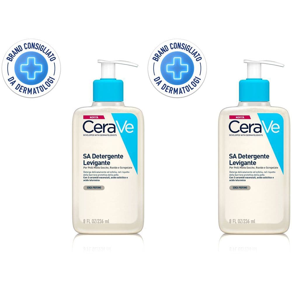CeraVe SA Detergente Levigante per pelle molto secca, ruvida e screpolata 236 ml