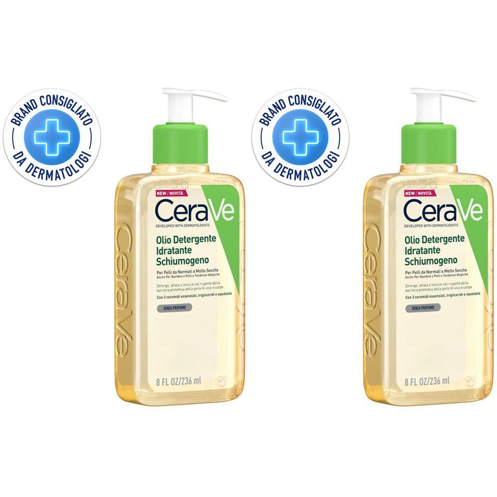 CeraVe Olio detergente idratante  Deterge, idrata e lenisce. Con 3 ceramidi essenziali, trigliceridi e squalene da olio di origine vegetale 236 ml