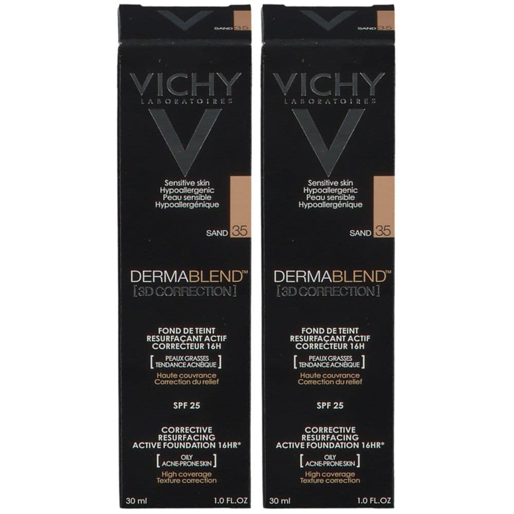 Vichy Dermablend 3D Fondotinta coprente per pelle grassa con imperfezioni tonalità 35 30 ml