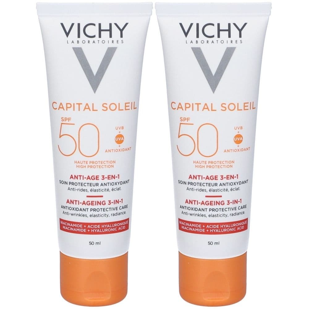 Vichy Crema Viso Anti-età 3 in 1 Abbronzatura Intensa SPF 50 50 ml