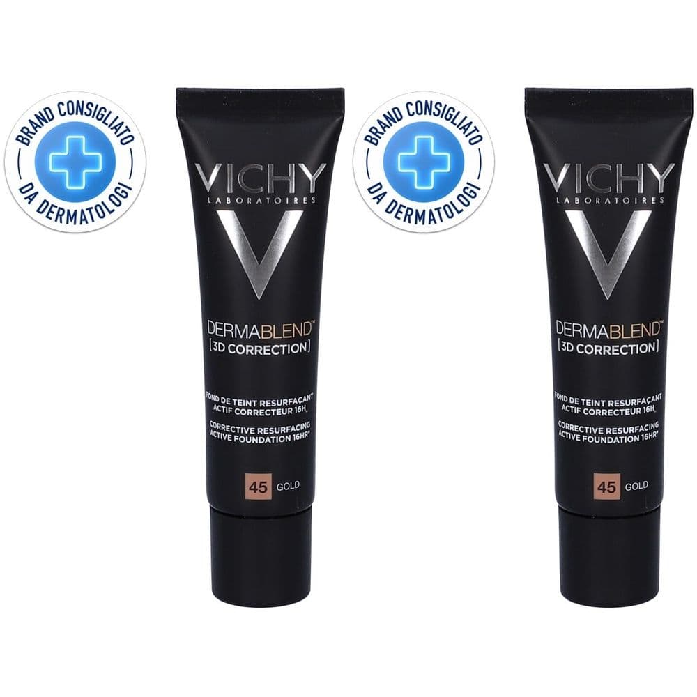 Vichy Dermablend 3D Fondotinta coprente per pelle grassa con imperfezioni tonalità 45 30 ml