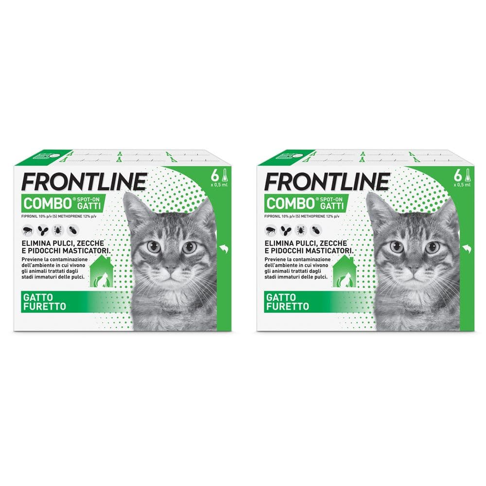 Frontline Combo Gatti 2x6 Pipette, Antiparassitario Contro Pulci, Zecche E Pidocchi