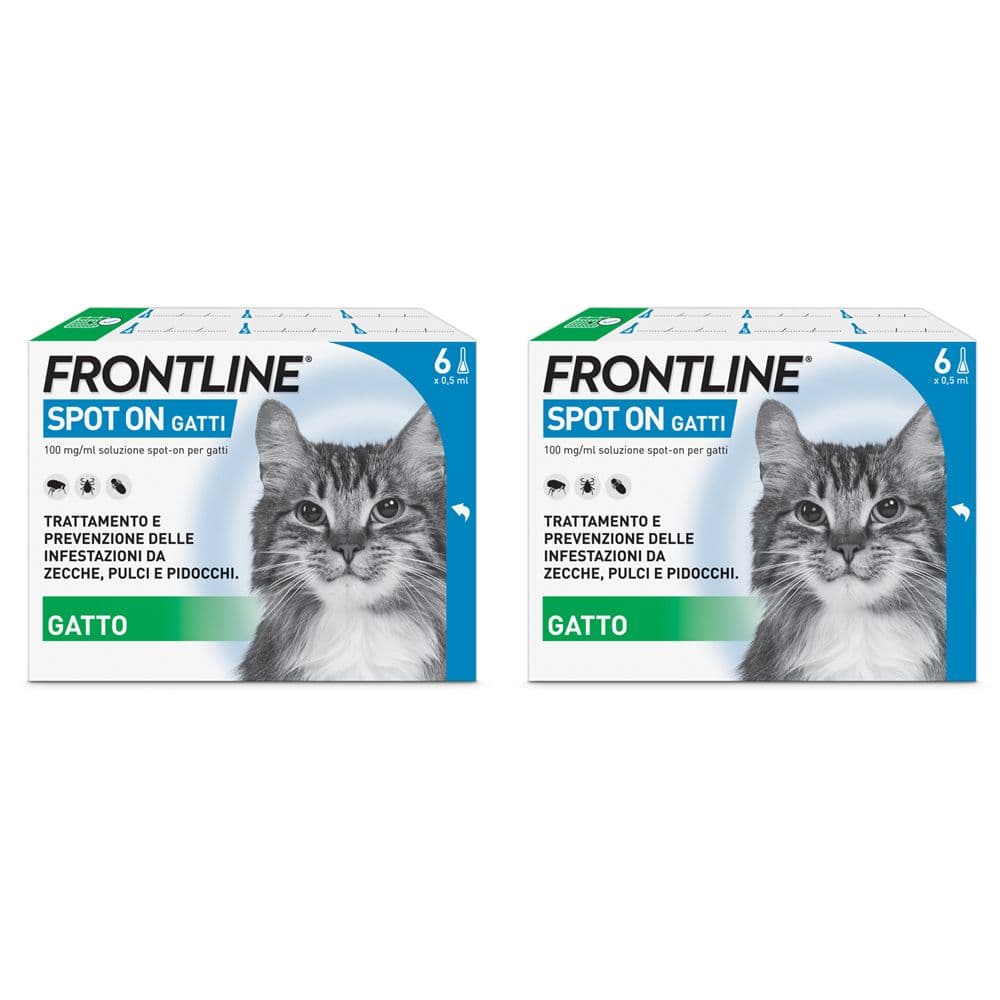 Frontline Spot On Gatti 2x3 Pipette, Antiparassitario per Gatti, Contro Zecche, Pulci e Pidocchi