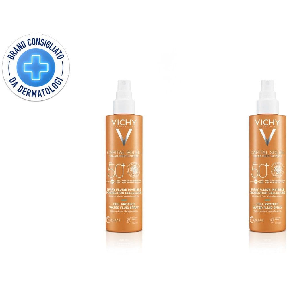 Vichy Capital Soleil Cell Protect Fluido Ultra Leggero Spray Protezione Alta Spf 50 200 ml