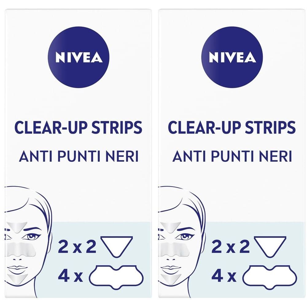 Nivea Clear-Up Strips Zona T 6 cerotti, Cerotti punti neri anti-imperfezioni per la pulizia viso