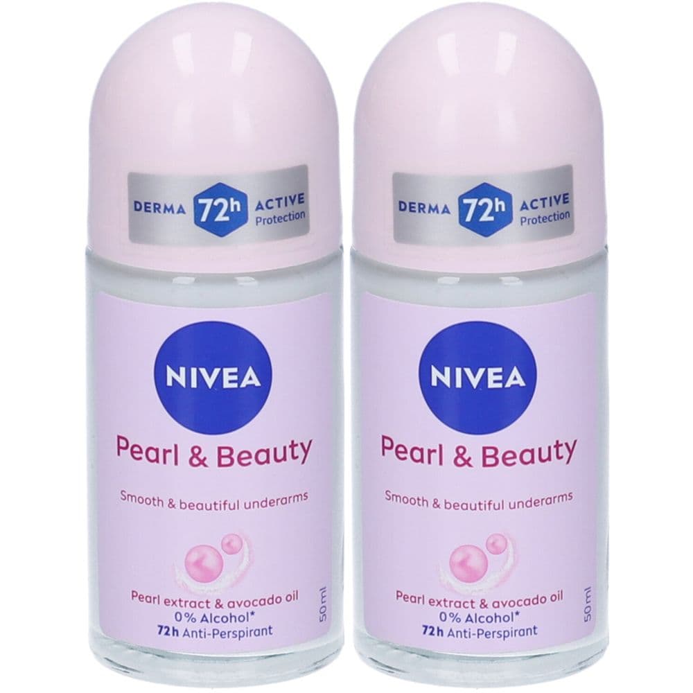 Nivea Pearl & Beauty Deodorante Roll on 50ml, Deodorante donna antitraspirante per una pelle morbida