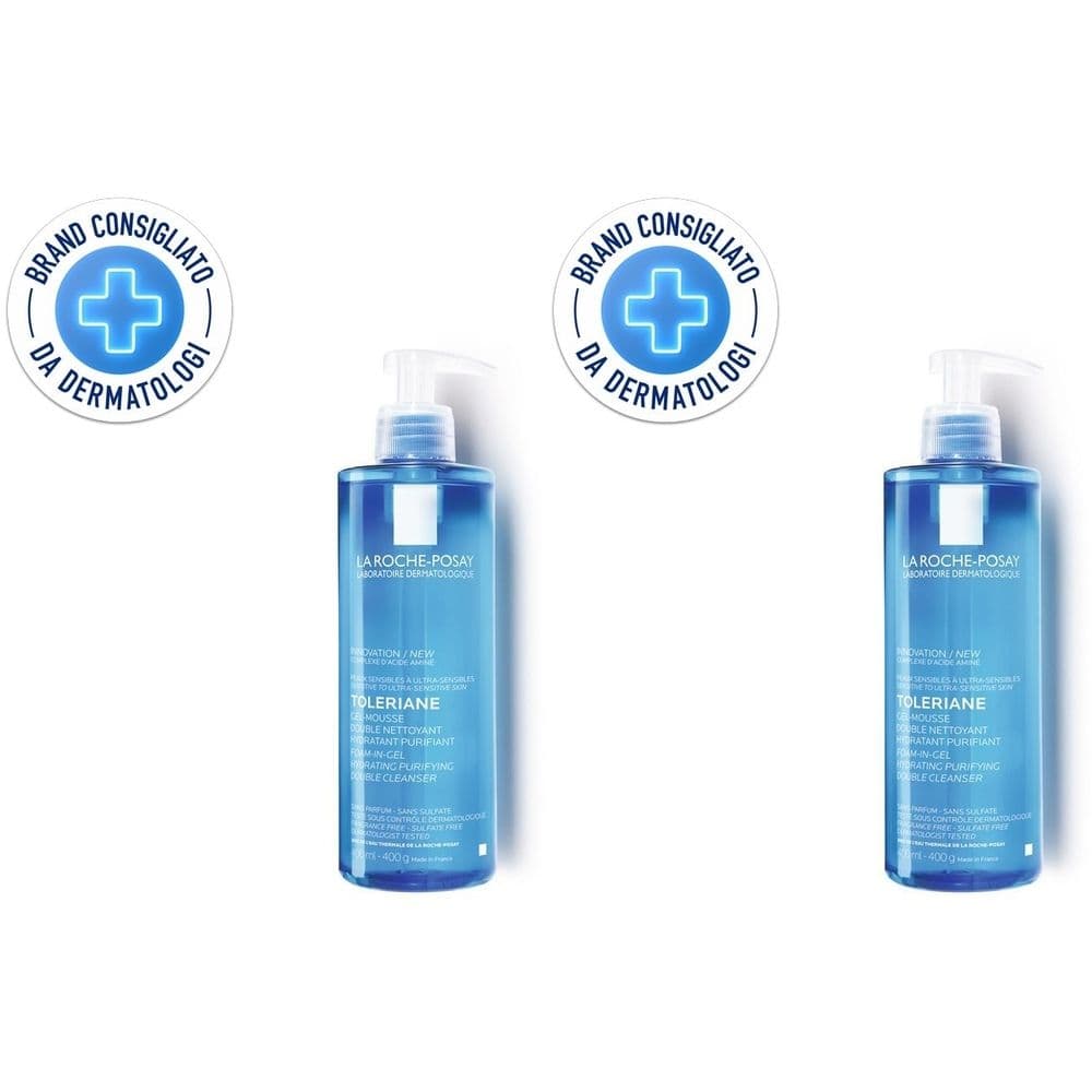 La Roche-Posay Toleriane Gel Detergente Schiumogeno a Doppia Azione per Pelle Sensibile e Ultra-sensibile 400ml