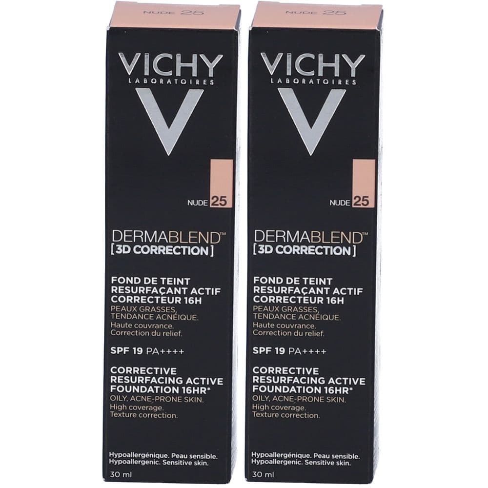 Vichy Dermablend 3D Fondotinta coprente per pelle grassa con imperfezioni tonalità 25 30 ml