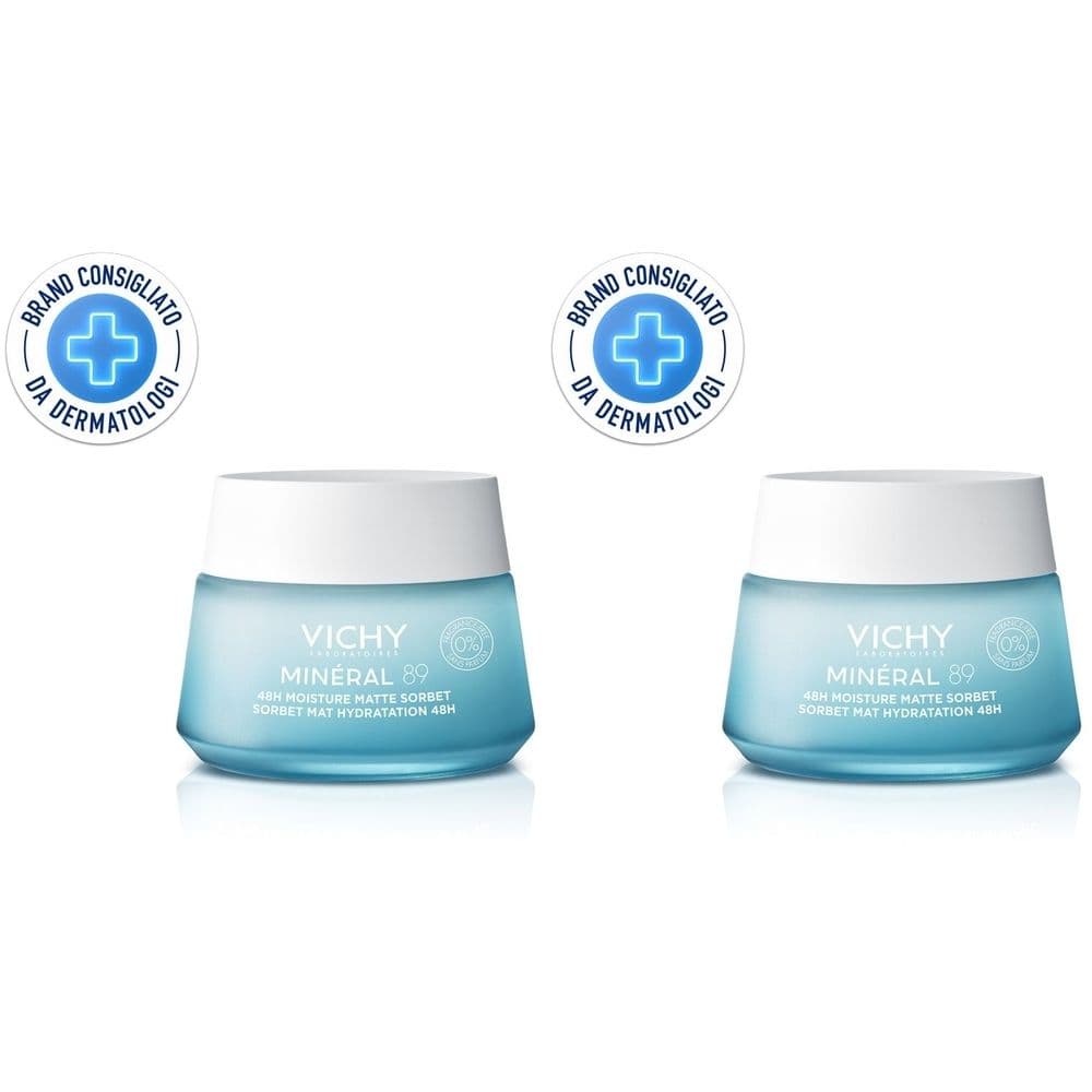 Vichy Minéral 89 Gel Sorbetto Idratante 48H Effetto Mat per pelli miste e grasse 50ml