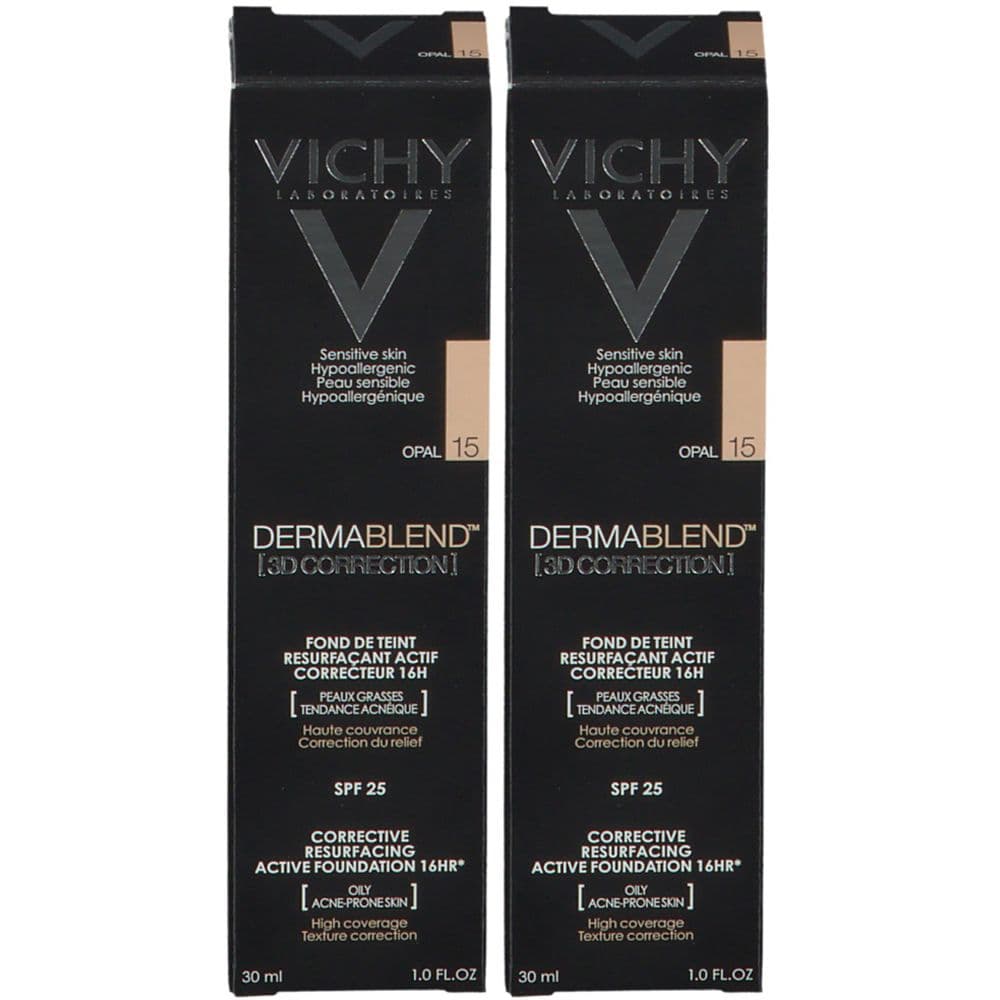 Vichy Dermablend 3D Fondotinta coprente per pelle grassa con imperfezioni tonalità 15 30 ml