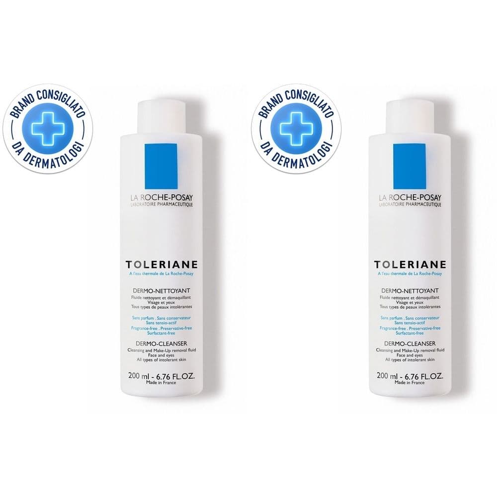 La Roche-Posay Toleriane Dermo Detergente 200 ml Detergente viso e struccante per la pelle sensibile, secca e intollerante