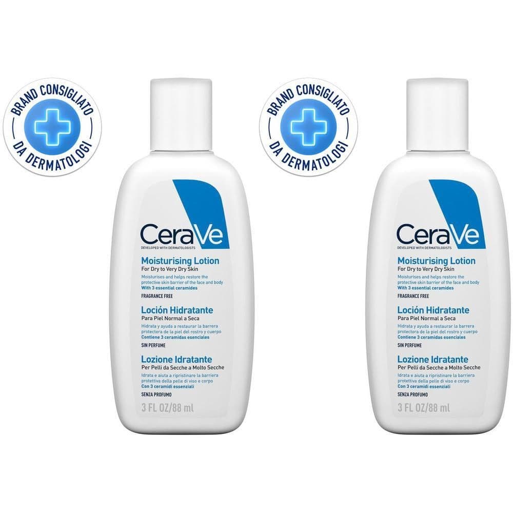 CeraVe Lozione Idratante Corpo Per pelli da normali a secche per il corpo e il viso, 88 ml