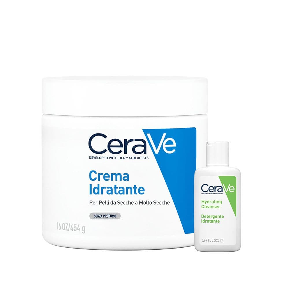 CeraVe Kit Viaggio, Crema Idratante + Detergente Idratante da Viaggio