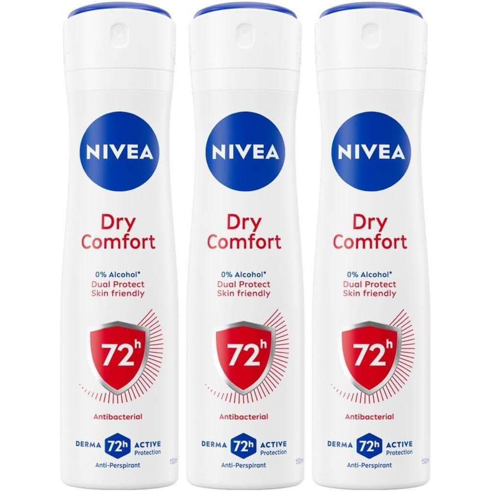 Nivea Deodorante Spray Dry Comfort 150 ml, Deodorante donna antitraspirante per 72h testato