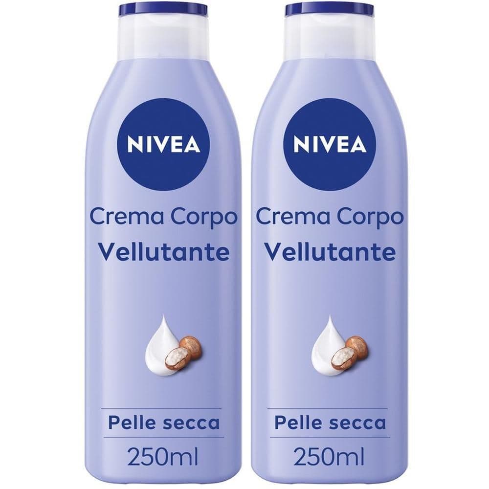 Nivea Crema Corpo Vellutante 250 ml, Crema corpo idratante 72 ore e vellutante per pelle secca