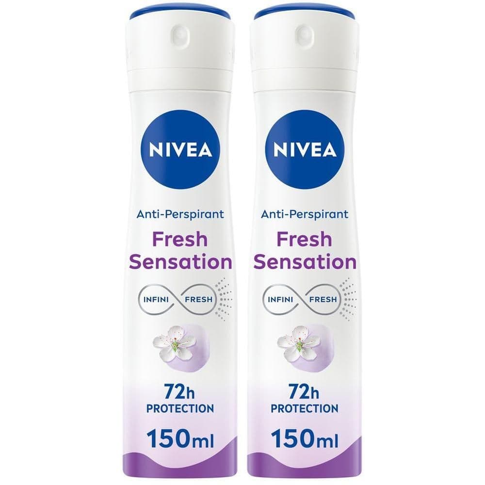 Nivea Fresh Sensation Spray 150 ml, Deodorante donna spray per una protezione fino a 72h