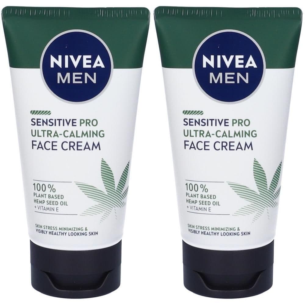 Nivea Men Sensitive Pro Ultra-Calming Crema Idratante 75 ml, Crema viso uomo per pelli sensibili