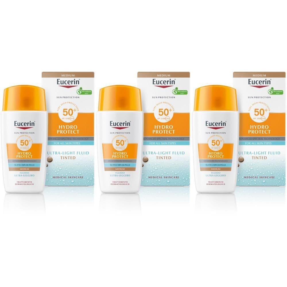 Eucerin Hydro Protect Fluido Ultra-Leggero Colorato SPF50+ Tonalità Media