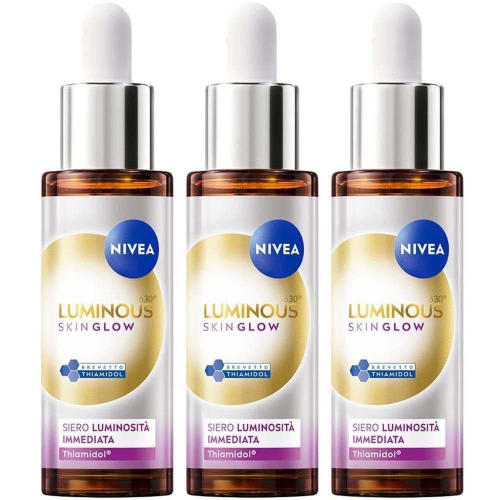 Nivea Luminous630 Skin Glow Siero Viso Luminosità Immediata 30 ml, Siero antimacchia viso idratante