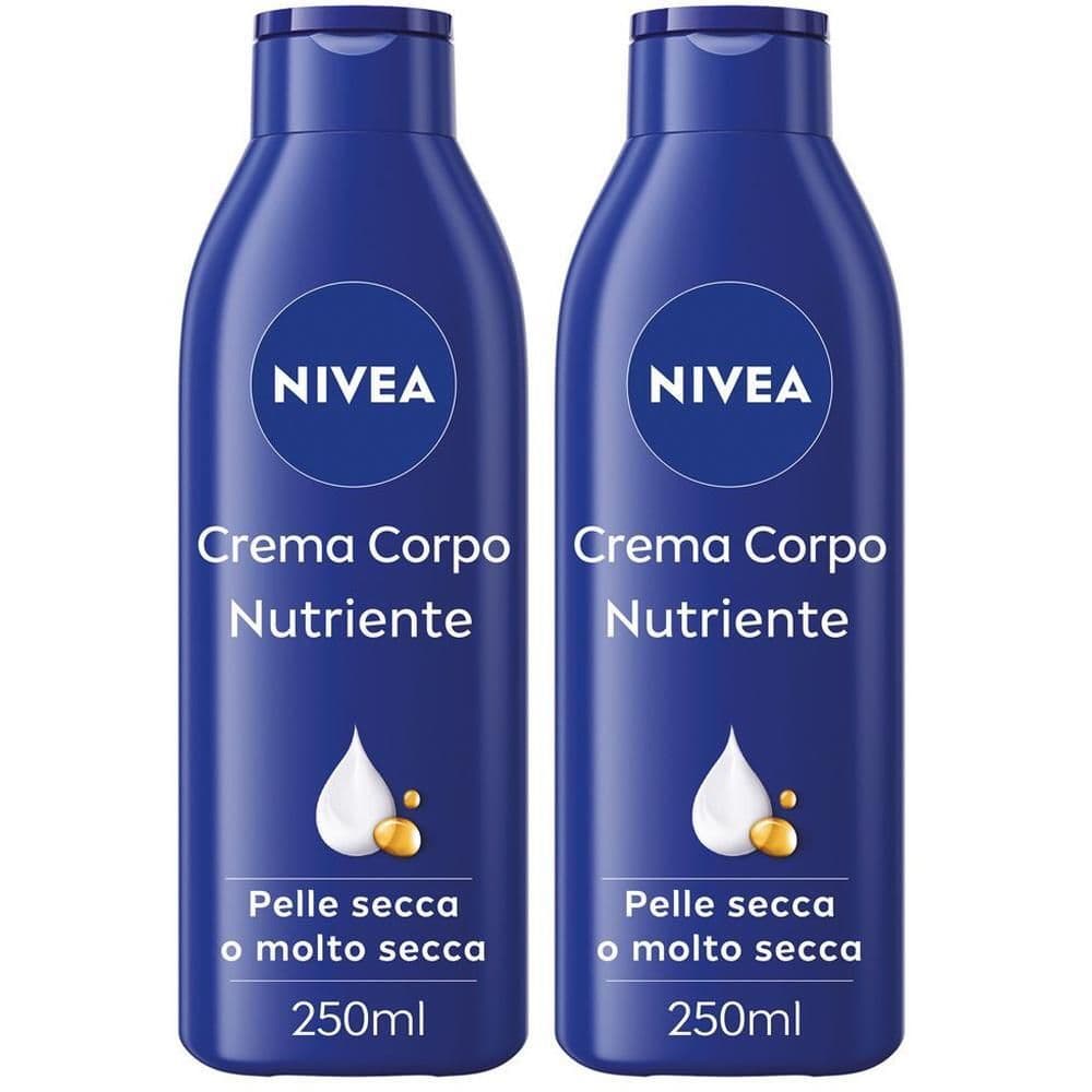 Nivea Crema Corpo Nutriente 250 ml, Crema corpo idratante 72 ore per pelle secca o molto secca