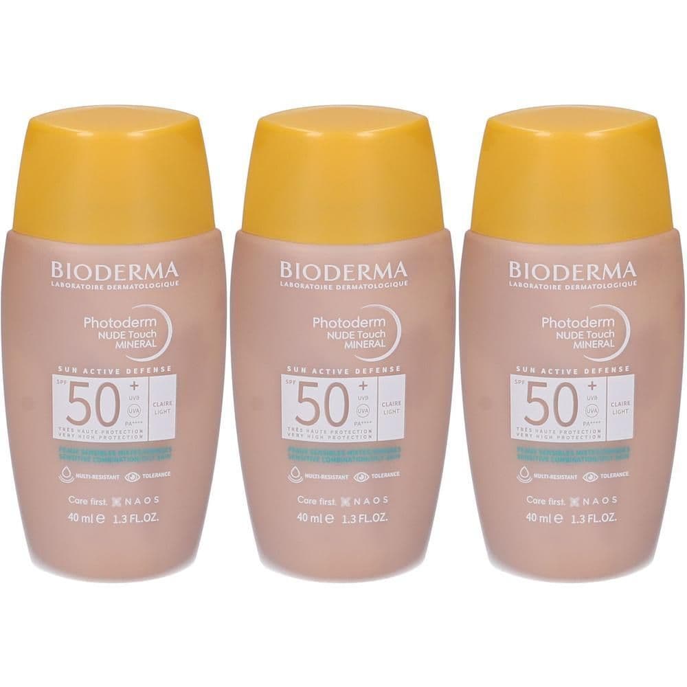 Bioderma Photoderm Nude Touch Mineral Crema Viso SPF50+ Tonalità Chiara