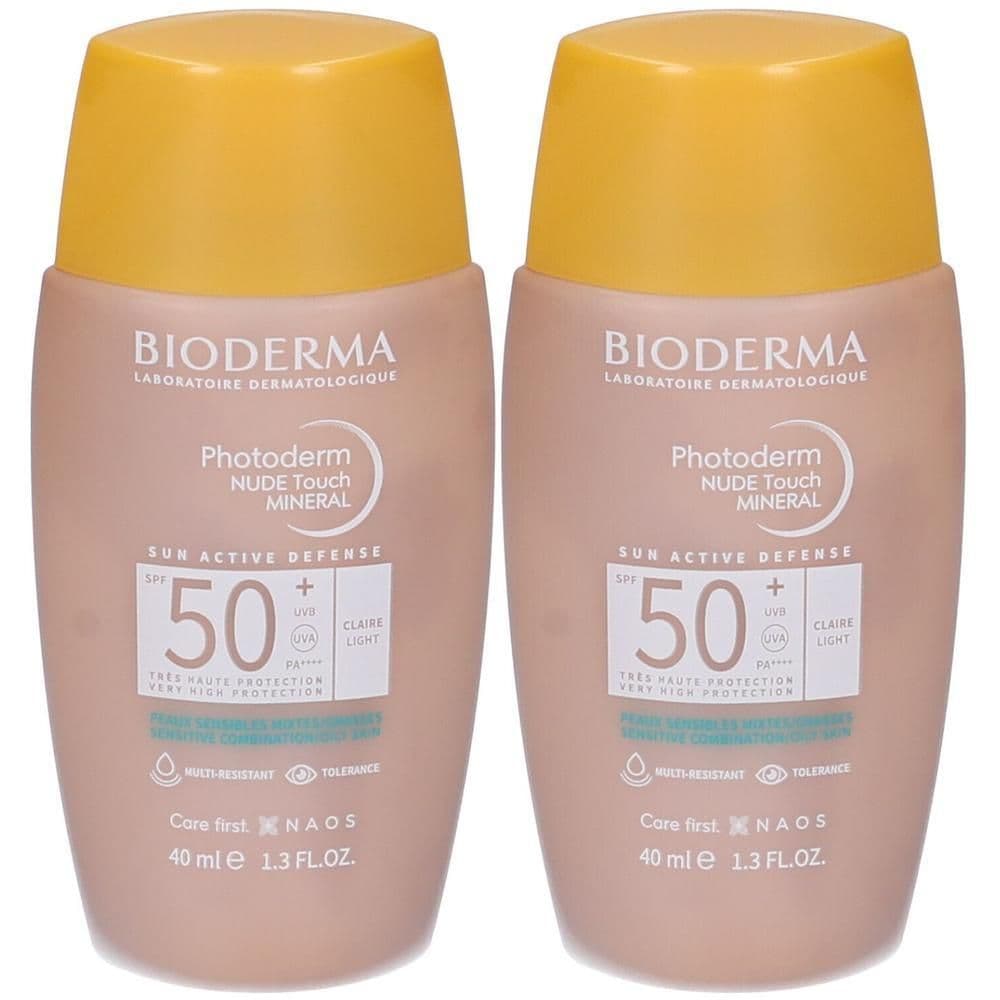 Bioderma Photoderm Nude Touch Mineral Crema Viso SPF50+ Tonalità Chiara
