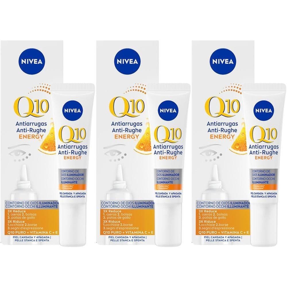 Nivea Q10 Anti-Rughe Energy Contorno Occhi Illuminante 15 ml, Crema contorno occhi antirughe