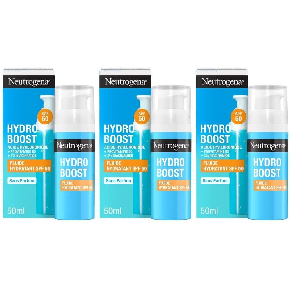 Neutrogena Hydro Boost Fluido Idratante SPF 50 50 ml, Crema solare viso 50 contro i raggi UVA/UVB