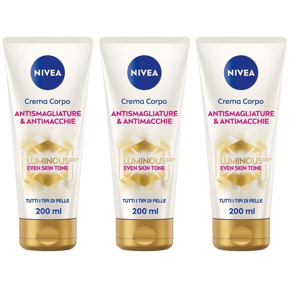 Nivea Luminous630 Crema Corpo Antismagliature & Antimacchie 200 ml, Crema smagliature e macchie