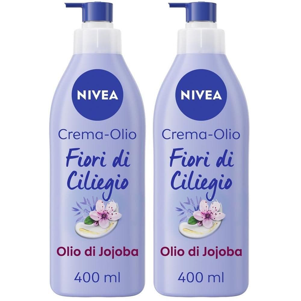 Nivea Crema-Olio Fiori di Ciliegio & Olio di Jojoba 400 ml, Crema corpo idratante 48h e profumata