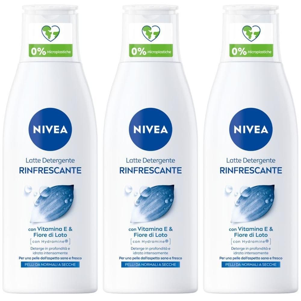 Nivea Latte Detergente Rinfrescante 200 ml, Latte detergente viso idratante e delicato