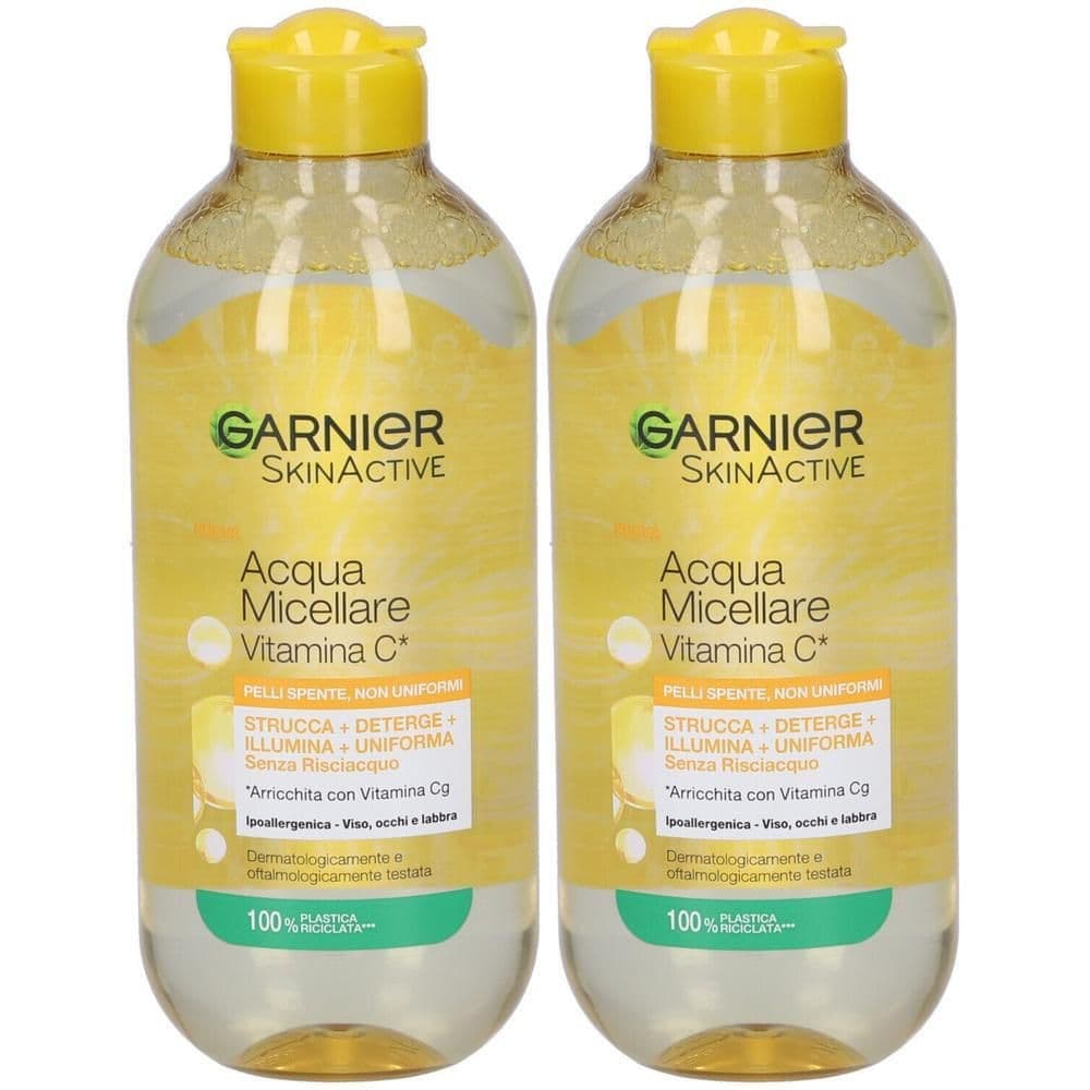 Garnier SkinActive, Acqua Micellare Tutto in 1, Vitamina C, Pelli Spente e Non Uniformi, 400 ml