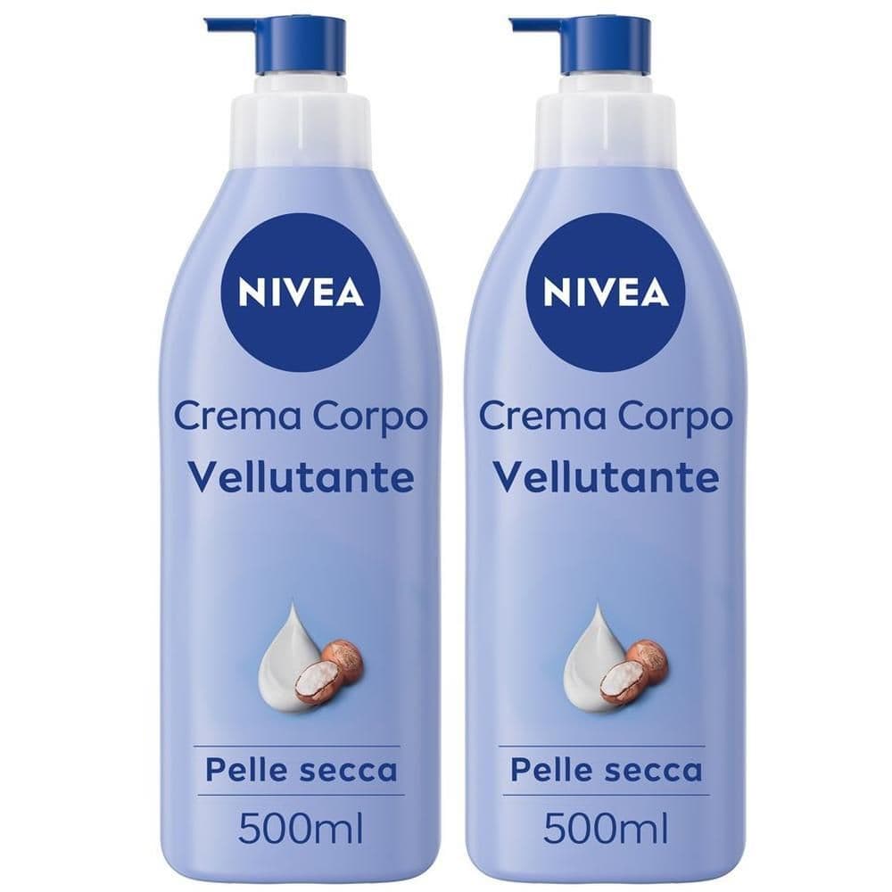 Nivea Crema Corpo Vellutante 500 ml, Crema corpo idratante 72 ore e vellutante per pelle secca
