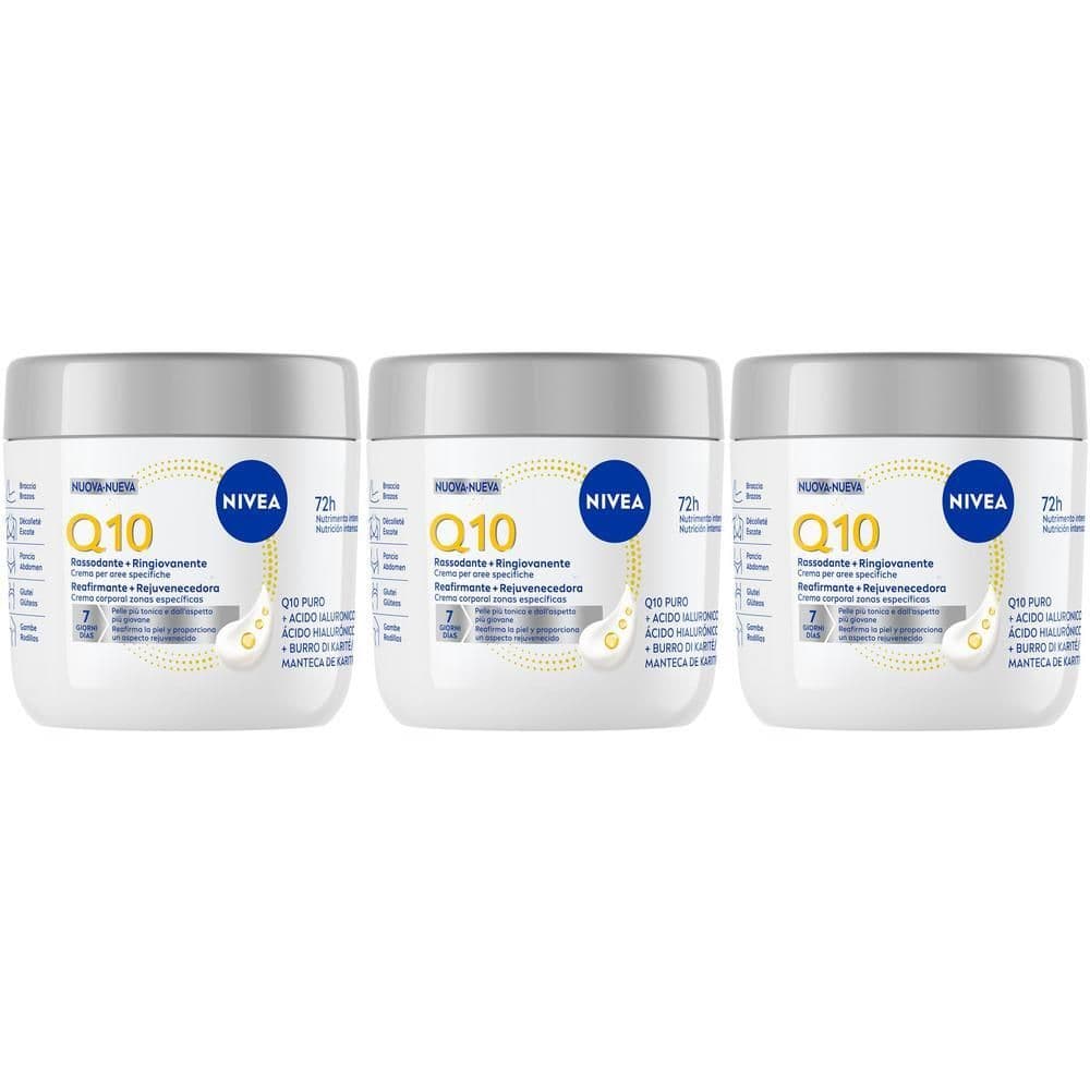 Nivea Q10 Rassodante + Ringiovanente Aree specifiche 400 ml, Crema corpo tonificante e rassodante