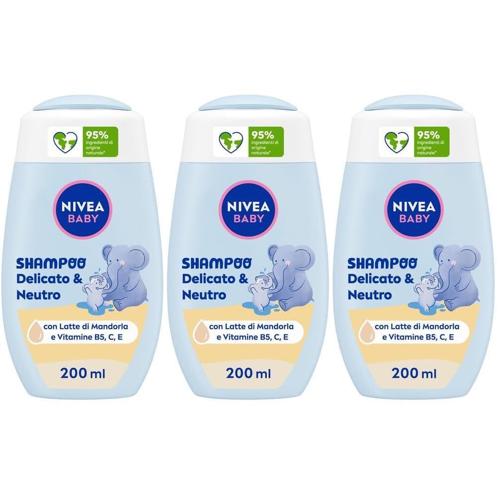 Nivea Baby Shampoo Delicato & Neutro 200 ml, Shampoo bambini per una detersione delicata no lacrime