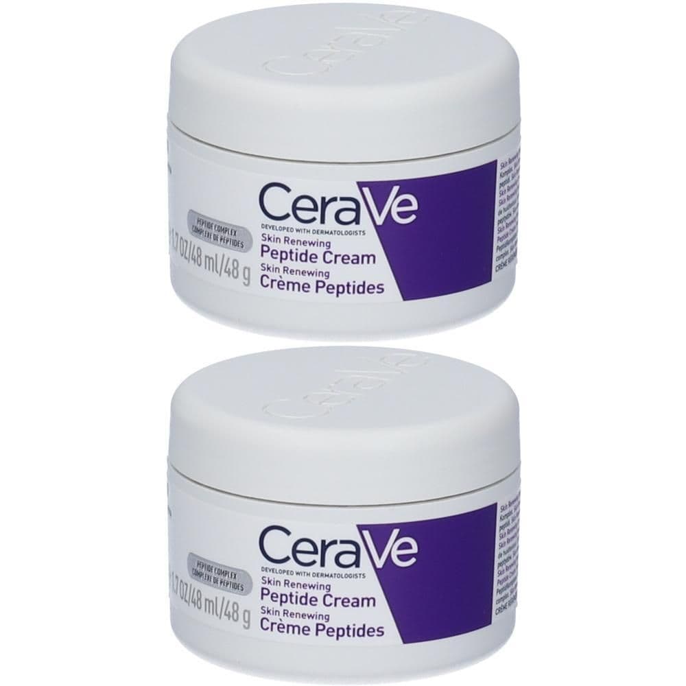 CeraVe Skin Renewing Crema Viso Peptidi, Con Complesso di Peptidi, 3 Ceramidi Essenziali e Niacinamide,  Per i Primi Segni dell'Età, 48g