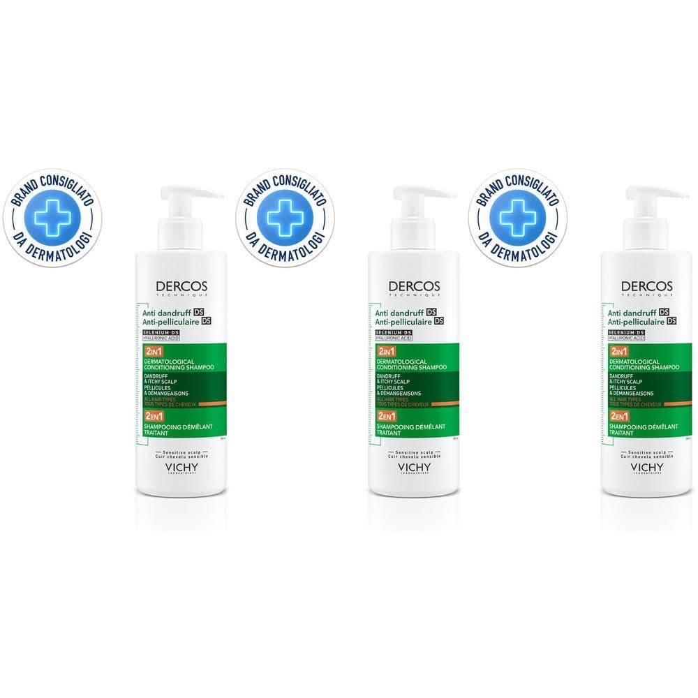 Vichy Dercos 2in1 Shampoo + Balsamo Anti-forfora DS​ trattante dermatologico 390ml