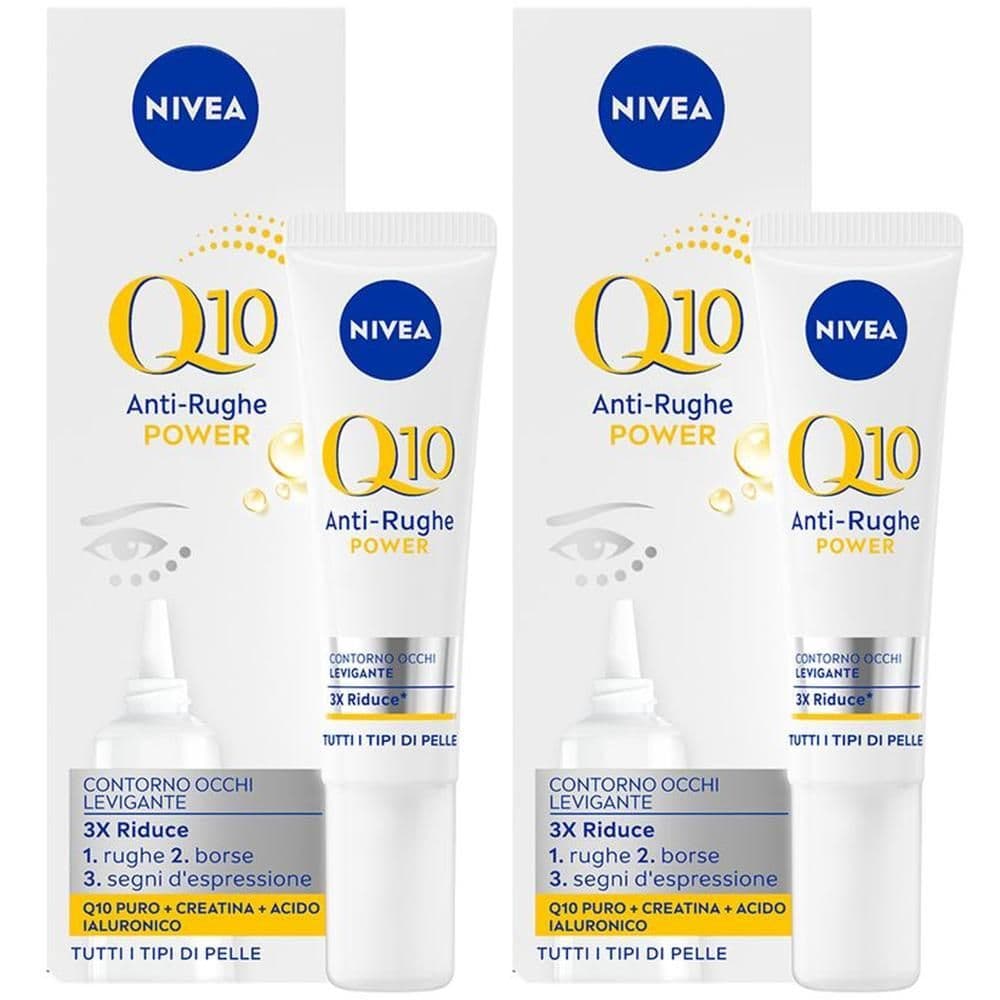 Nivea Q10 Anti-Rughe Power Contorno Occhi Levigante 15 ml, Contorno occhi antirughe e idratante