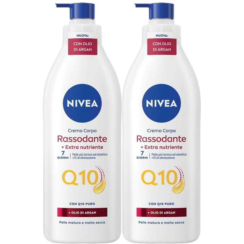 Nivea Q10 Crema Corpo Rassodante + Extra Nutriente 400 ml, Crema corpo idratante con Olio di Argan