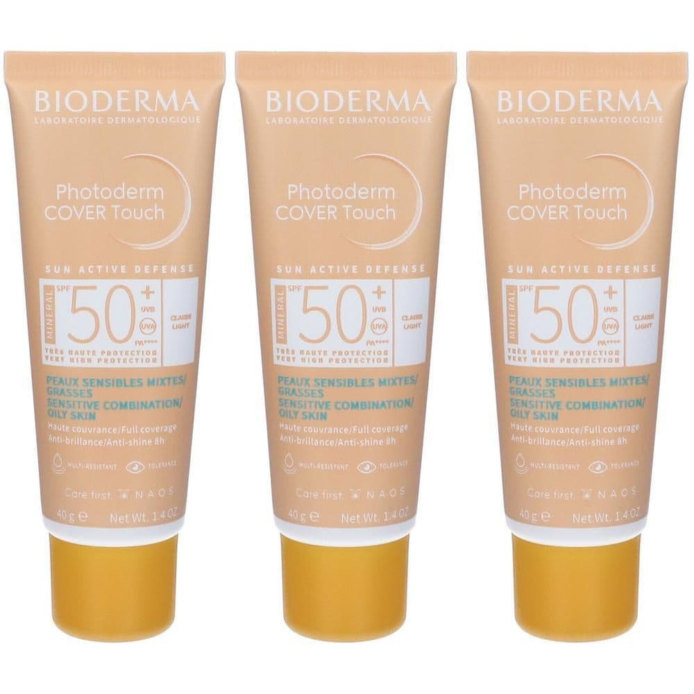 BIODERMA Photoderm COVER Touch Mineral Claire SPF50+ Crema Solare Viso Colorata Coprente - Colore Chiaro