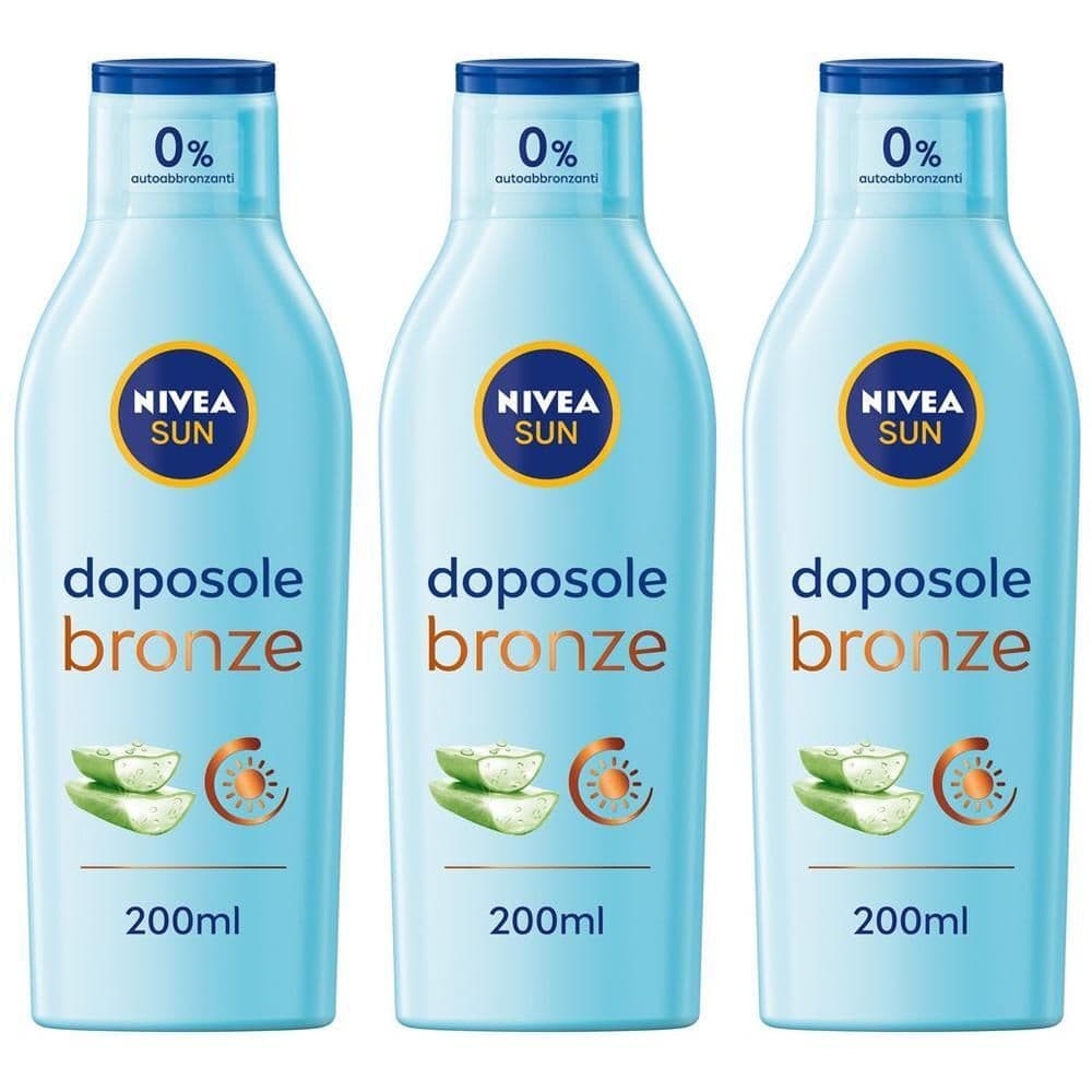 Nivea Sun Latte Doposole Bronze 200 ml, Dopo sole idratante per un'abbronzatura luminosa e duratura