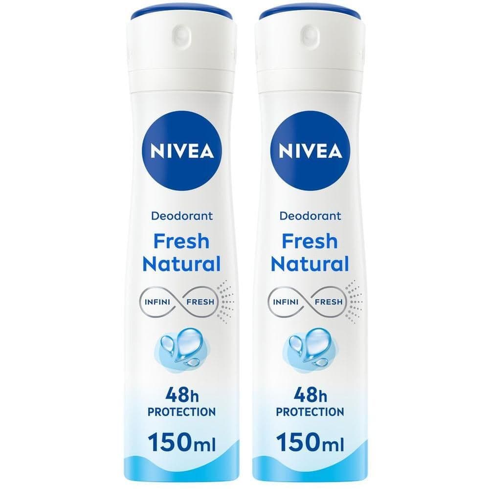 Nivea Fresh Natural Deodorante Spray 150 ml, Deodorante antitraspirante per una protezione 48h
